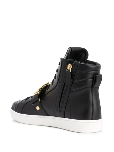 Shop Moschino Logo-plaque High-top Sneakers In Black