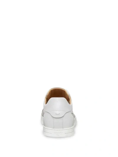 Shop Fendi Mesh Panel Low-top Sneakers In White