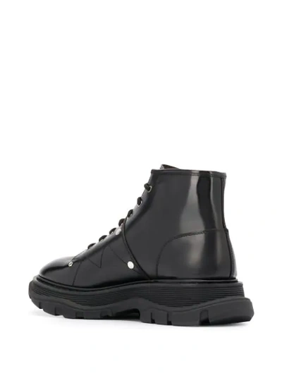 Shop Alexander Mcqueen Tread Lace-up Boots In Black