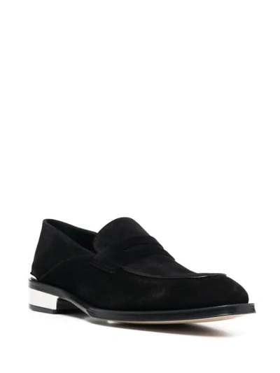 Shop Alexander Mcqueen Metallic Heel Loafers In Black