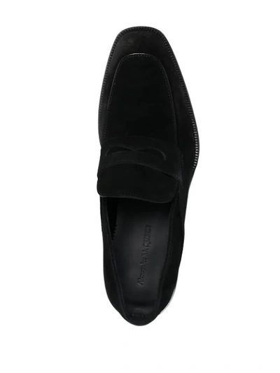 Shop Alexander Mcqueen Metallic Heel Loafers In Black