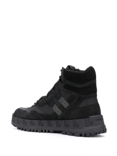 Shop Versace Lace-up Ankle Boots In Black