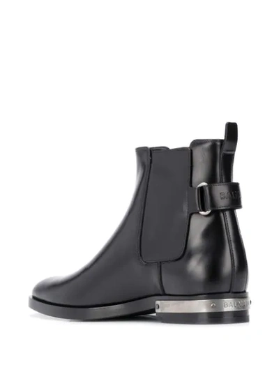 Shop Balmain Buckle Ankle Boots In Black
