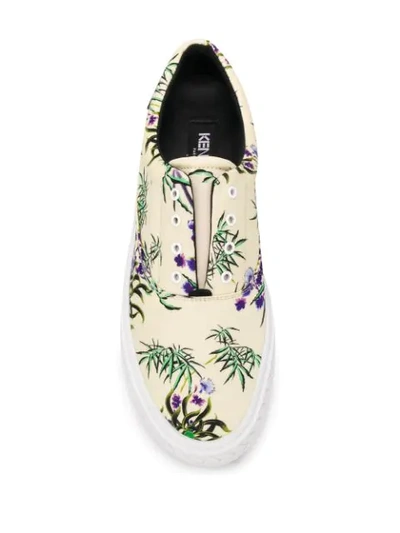 Shop Kenzo Sea Lily K-state Sneakers In Neutrals