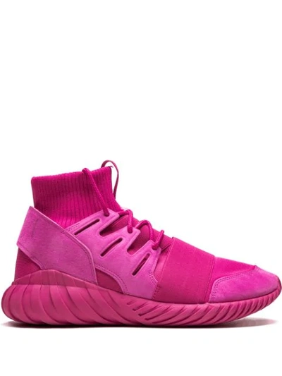 Shop Adidas Originals Tubular Doom Primeknit Sneakers In Pink