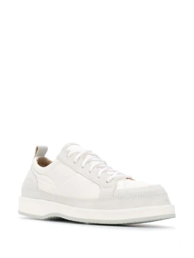 Shop Jacquemus Tonal Stitch Panelled Sneakers In White