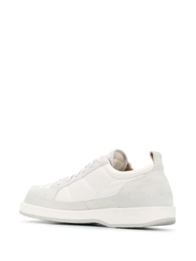 Shop Jacquemus Tonal Stitch Panelled Sneakers In White