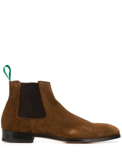 Shop Paul Smith Crown Chelsea Boots In Brown