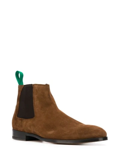 Shop Paul Smith Crown Chelsea Boots In Brown