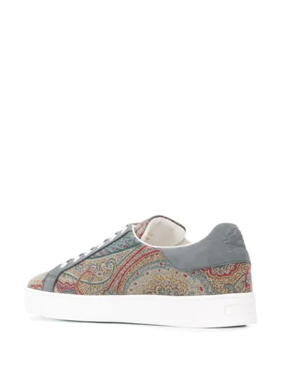 Shop Etro Paisley Print Sneakers In Grey