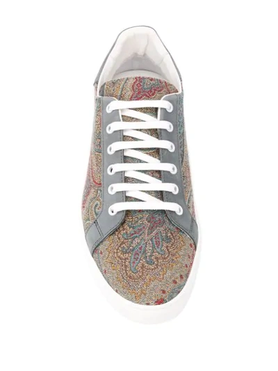 Shop Etro Paisley Print Sneakers In Grey