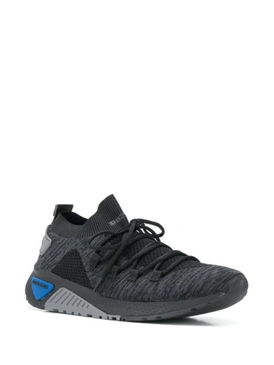 Shop Diesel Lace-up Sock Sneakers With Knit Upper In Black