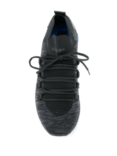 Shop Diesel Lace-up Sock Sneakers With Knit Upper In Black
