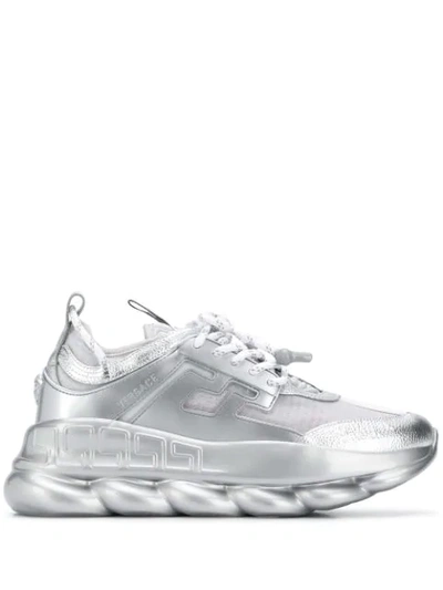 Shop Versace Chain Reaction Sneakers In Grey