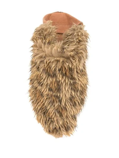 Shop Doublet Faux Fur Slippers In Brown