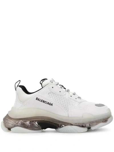 Shop Balenciaga Triple S Lace-up Trainers In White