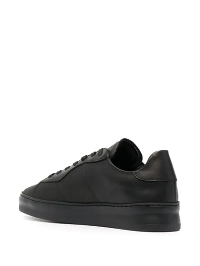 Shop Filling Pieces Tonal Leather Trainers In Black