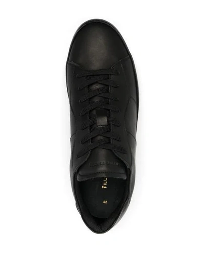Shop Filling Pieces Tonal Leather Trainers In Black