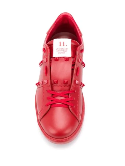 Shop Valentino Rockstud Untitled Sneakers In Red