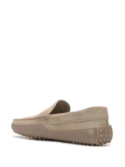 Shop Tod's Gommino Suede Loafers In Neutrals