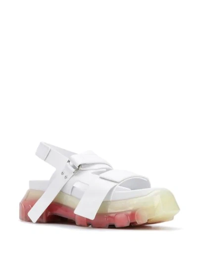 Shop Rick Owens Two-tone Sole Touch-strap Sandals In White