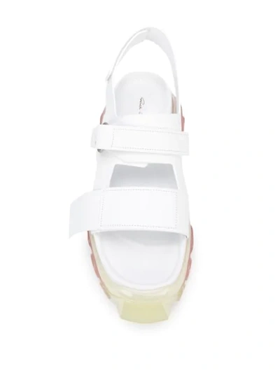 Shop Rick Owens Two-tone Sole Touch-strap Sandals In White