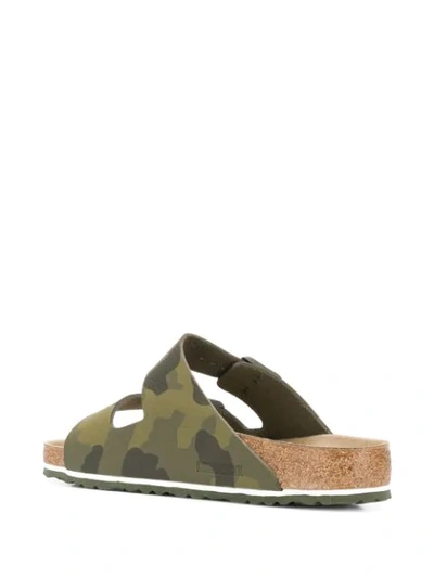 Shop Birkenstock Buckled Camouflage Sandals In Green