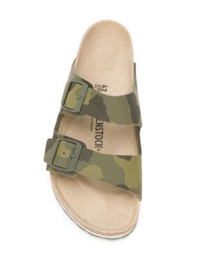 Shop Birkenstock Buckled Camouflage Sandals In Green