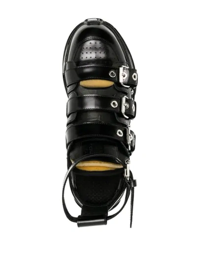 Shop Maison Margiela Platform Buckle Strap Sandals In Black