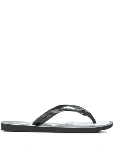 Shop Mastermind Japan Top Two-tone Flip-flops In Black