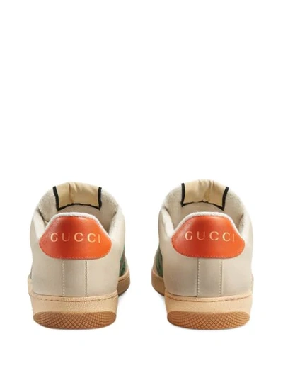 Shop Gucci Screener Leather Sneakers In White