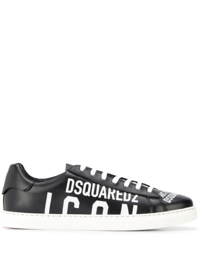 Shop Dsquared2 Icon Low Top Sneakers In Black