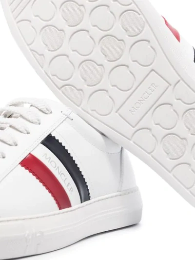 Shop Moncler New Monaco Stripe-detail Sneakers In White