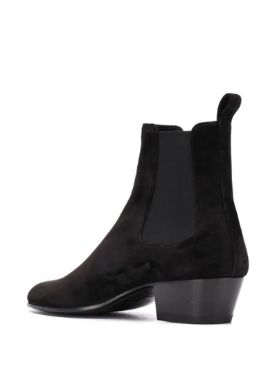 Shop Saint Laurent Slim Suede Boots In Black