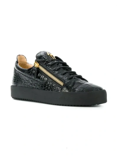 Shop Giuseppe Zanotti Frankie Croc Sneakers In Black
