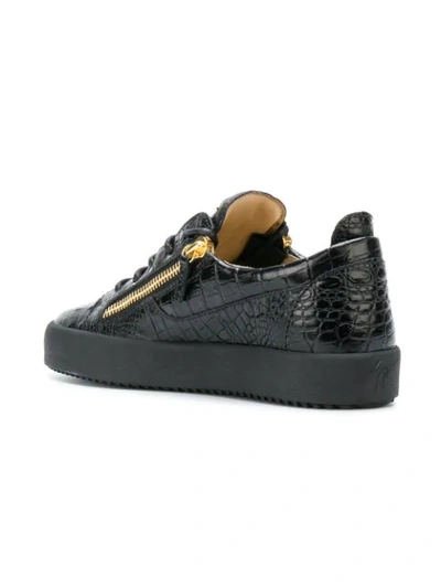 Shop Giuseppe Zanotti Frankie Croc Sneakers In Black
