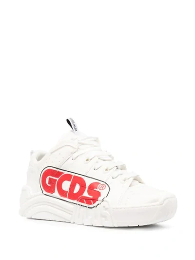 Shop Gcds Slim Skate Logo Sneakers In White
