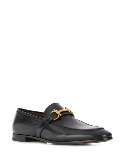 Shop Ferragamo Buckle Loafers In Black