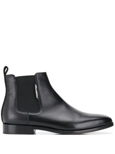 Shop Karl Lagerfeld Marte Leather Ankle Boots In Black