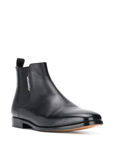 Shop Karl Lagerfeld Marte Leather Ankle Boots In Black