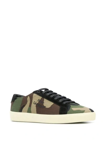 Shop Saint Laurent Court Classic Sl/06 Camouflage Sneakers In Green