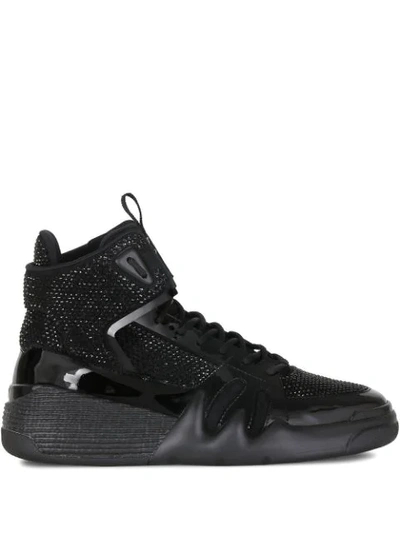 Shop Giuseppe Zanotti Talon Crystal-embellished Sneakers In Black