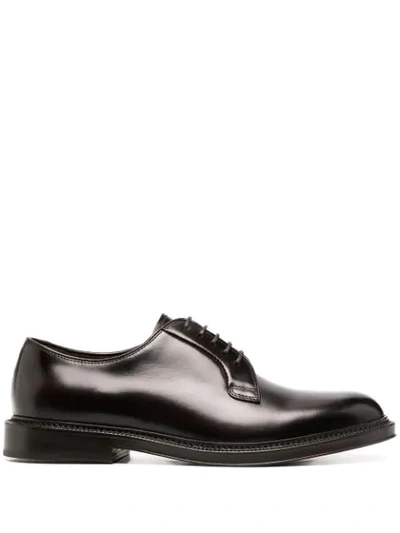 Shop Henderson Baracco Leather Derby Shoes In Brown