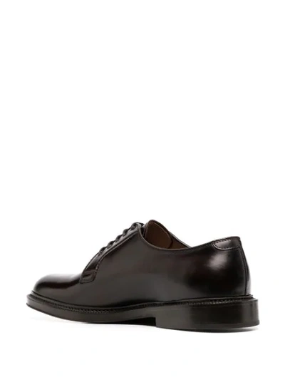 Shop Henderson Baracco Leather Derby Shoes In Brown