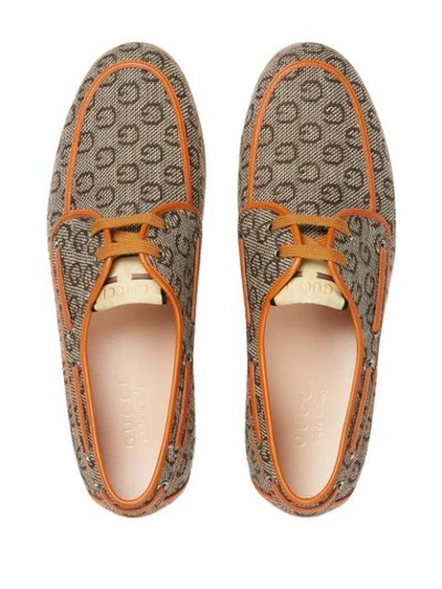 Shop Gucci Gg Boat Shoes In Brown