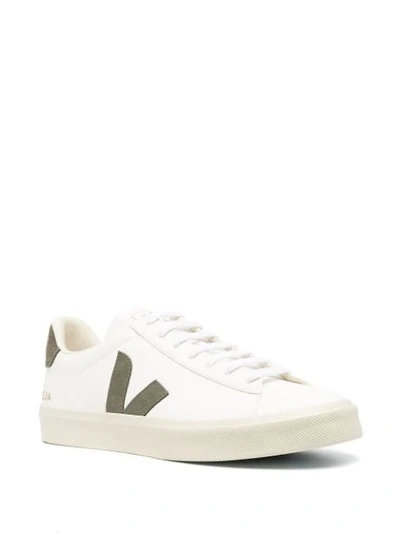 Veja White And Khaki Leather Campo Sneakers | ModeSens