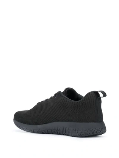 Tommy Hilfiger Ribbed Texture Sneakers In Black