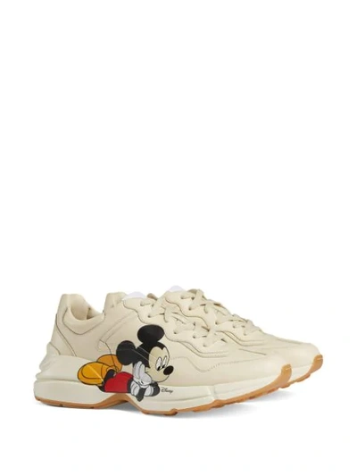 Shop Gucci X Disney Rhyton Mickey Mouse-print Sneakers In White
