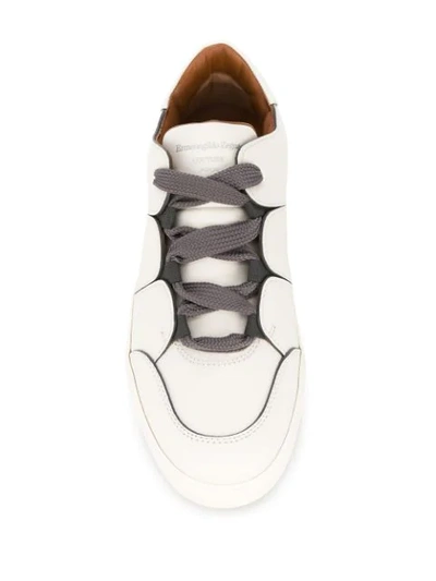 Shop Z Zegna Tiziano Stitching-detail Sneakers In Neutrals