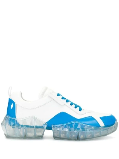 Shop Jimmy Choo Diamond Low-top Sneakers In White
